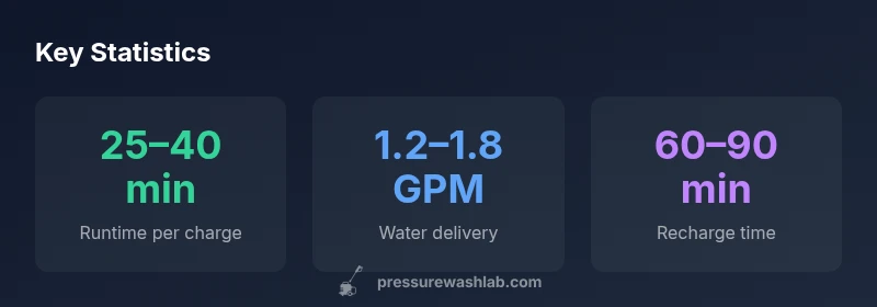 Infographic showing key specs of a Stihl cordless pressure washer