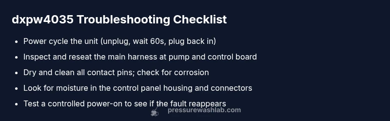 Checklist for dxpw4035 troubleshooting on pressure washer