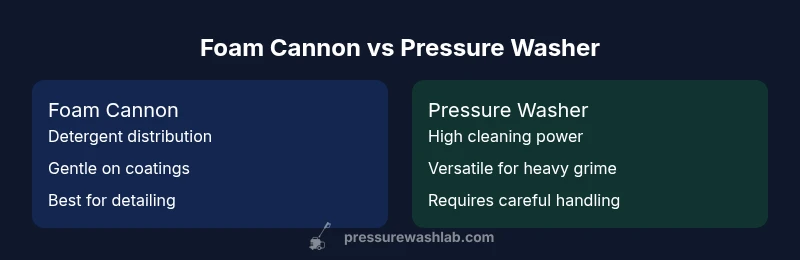 Infographic comparing foam cannon and pressure washer