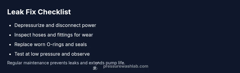 Checklist for diagnosing and fixing a leaking pressure washer