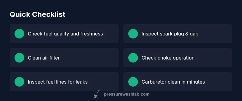 Checklist for diagnosing pull-start issues on a power washer