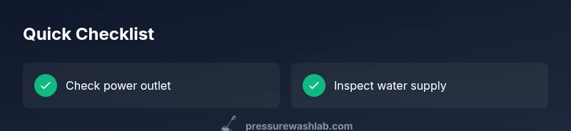 Checklist for diagnosing a problem with a Karcher pressure washer