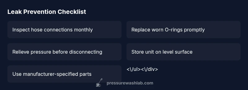 Checklist for fixing a pressure washer leak