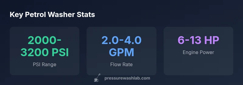 Stats infographic for petrol power washers