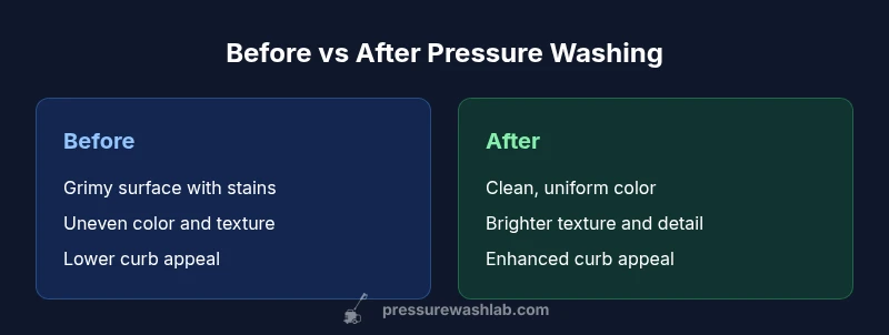 Infographic contrasting before and after pressure washing results