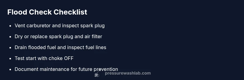 Checklist for flooded pressure washer troubleshooting