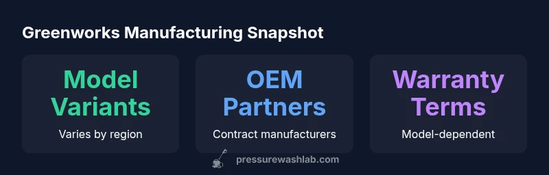 Key statistics about Greenworks pressure washers manufacturing