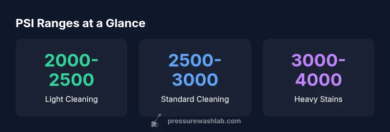 infographic showing PSI ranges for concrete cleaning