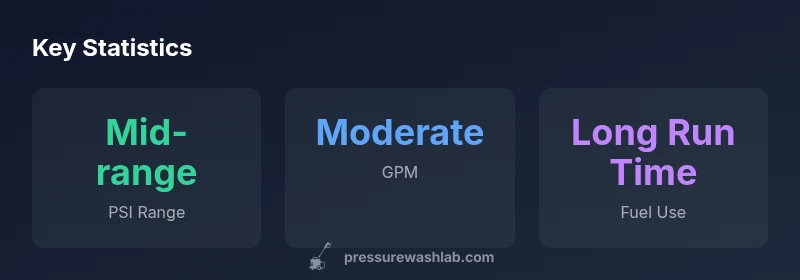 Key performance statistics for Simpson pressure washer 3100