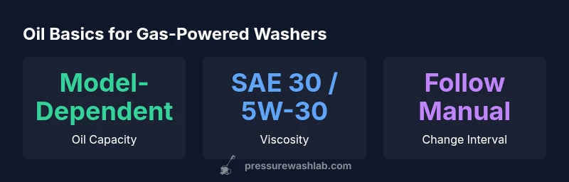 infographic showing oil types and maintenance guidelines for Craftsman pressure washers