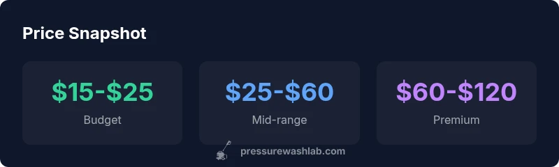 Infographic showing price ranges for pressure washer guns