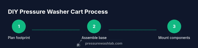 Process diagram showing steps to build a DIY pressure washer cart
