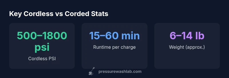 Infographic comparing cordless and corded pressure washers