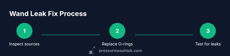 Infographic showing wand leak repair steps